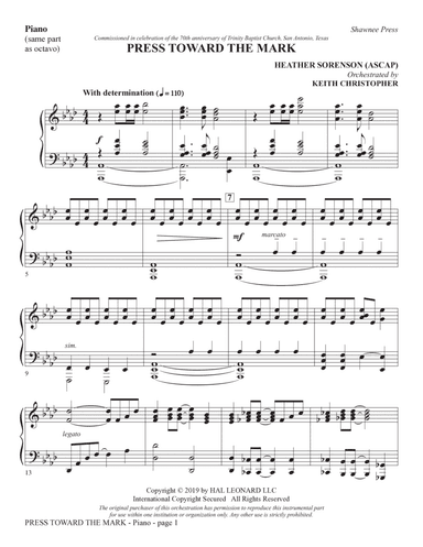 Press Toward the Mark - Piano