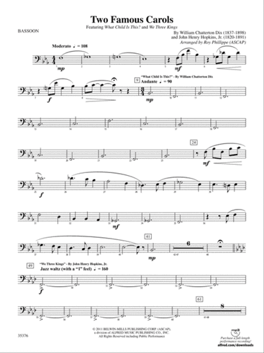 Two Famous Carols: Bassoon