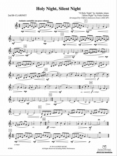 Holy Night, Silent Night: 2nd B-flat Clarinet
