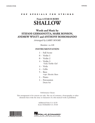 Shallow (from A Star Is Born) (arr. Larry Moore) - Conductor Score (Full Score)