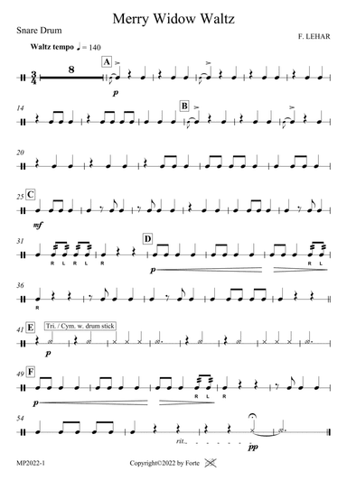 Merry Widow Waltz For Snare Drum
