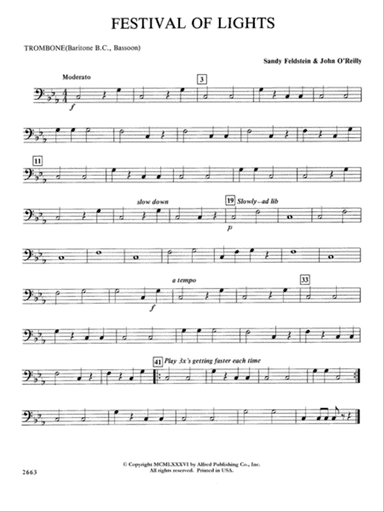 Festival of Lights (with optional chorus): 1st Trombone