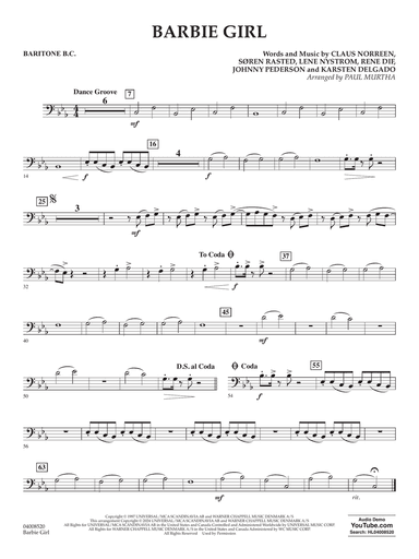 Barbie Girl (arr. Paul Murtha) - Baritone B.C.