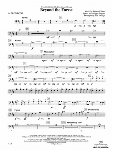 Beyond the Forest (from The Hobbit: The Desolation of Smaug): 1st Trombone