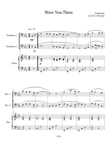 Were You There (Trombone Duet with Piano Accompaniment)