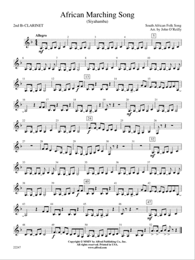 African Marching Song: 2nd B-flat Clarinet