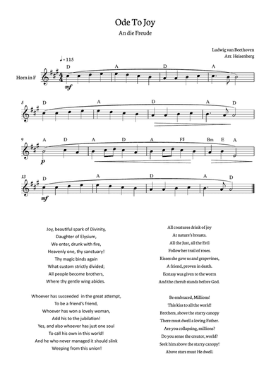 Beethoven - Ode To Joy for Horn