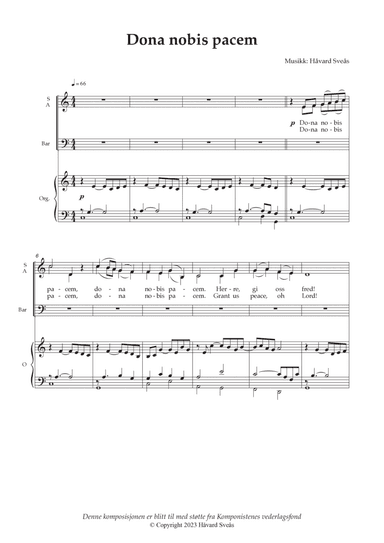 Dona nobis pacem (SABar and organ)