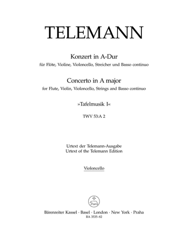 Concerto for Flute, Violin, Violoncello, Strings and Basso Continuo in A major TWV 53:A 2