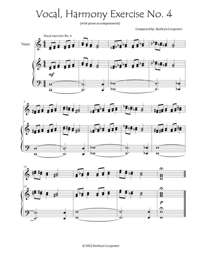 Vocal, Harmony Exercise No. 4