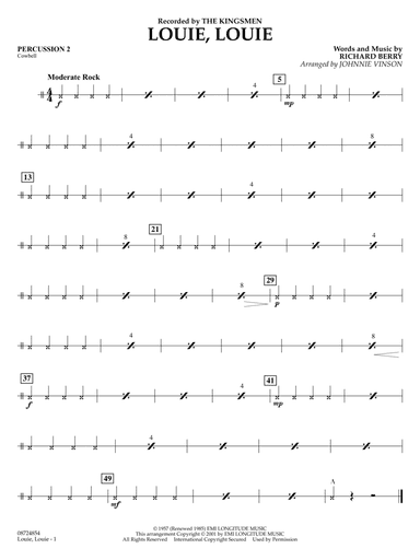 Louie, Louie (arr. Johnnie Vinson) - Percussion 2