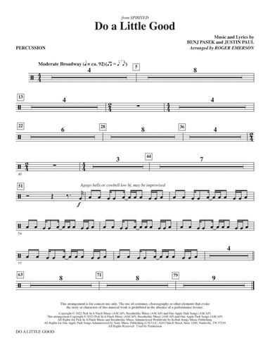 Do A Little Good (from Spirited) (arr. Roger Emerson) - Percussion