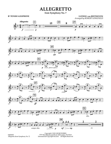 Allegretto (from Symphony No. 7) - Bb Tenor Saxophone