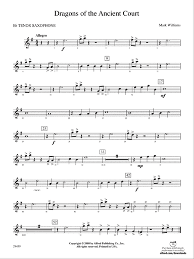 Dragons of the Ancient Court: B-flat Tenor Saxophone
