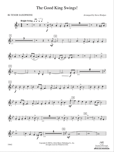 The Good King Swings!: B-flat Tenor Saxophone