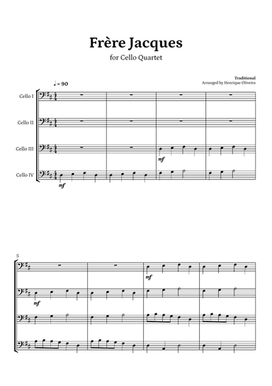 Frère Jacques (Cello Quartet)
