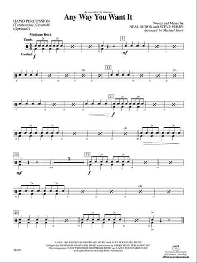 Any Way You Want It: 1st Percussion