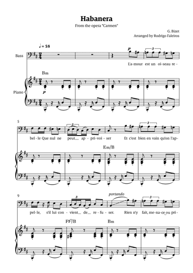 Habanera (for bass - B minor/major)