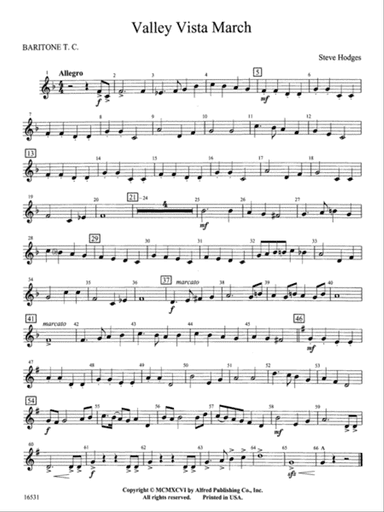 Valley Vista March: Baritone T.C.