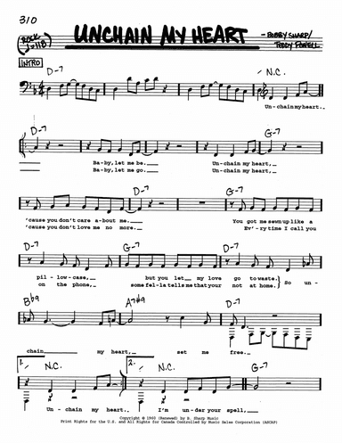 Unchain My Heart (Low Voice)