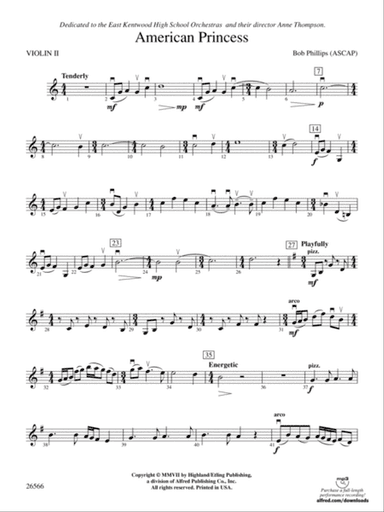 American Princess: 2nd Violin