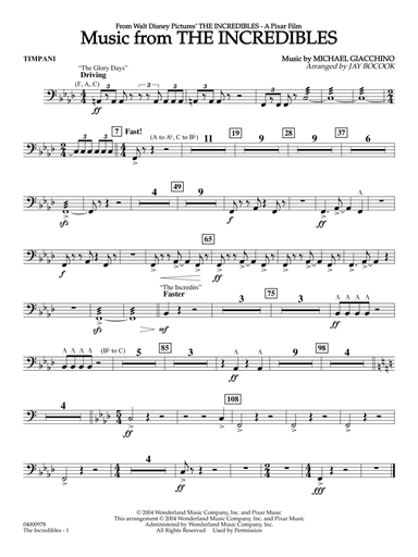 Music from The Incredibles (arr. Jay Bocook) - Timpani