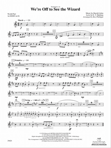 We're Off to See the Wizard, Variations on: (wp) 1st Horn in E-flat