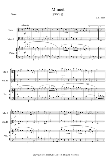 Minuet BWV 822 (in C)