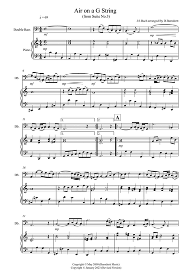 Air on a G String for Double Bass and Piano