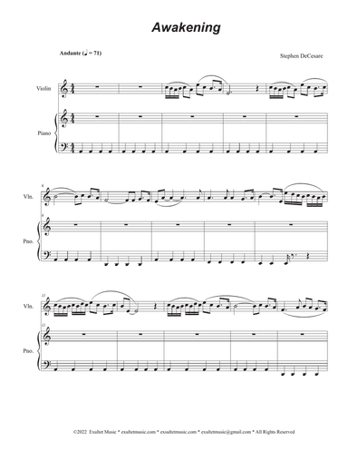 Awakening (Solo Violin and Piano)