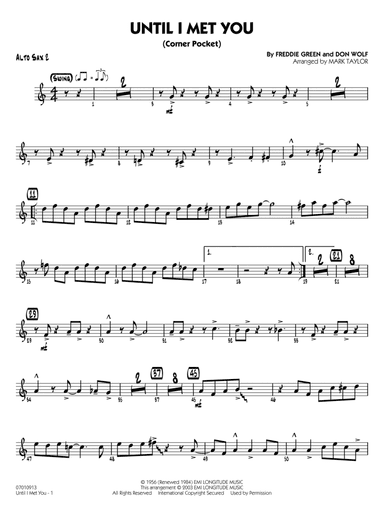 Until I Met You (Corner Pocket) (arr. Mark Taylor) - Alto Sax 2