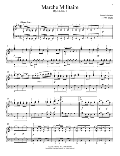 Marche Militaire, Op. 51, No. 1