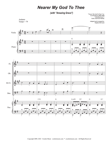 Nearer My God To Thee (with "Amazing Grace") (Woodwind Quartet and Piano)