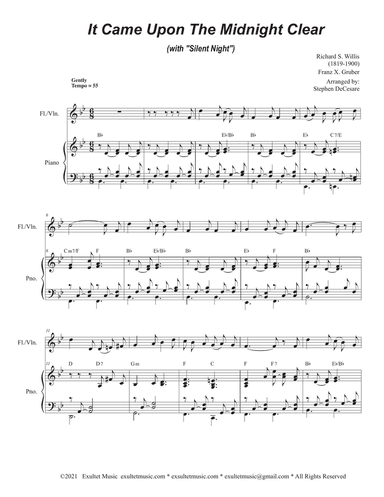 It Came Upon The Midnight Clear (with "Silent Night") (Flute or Violin solo and Piano)