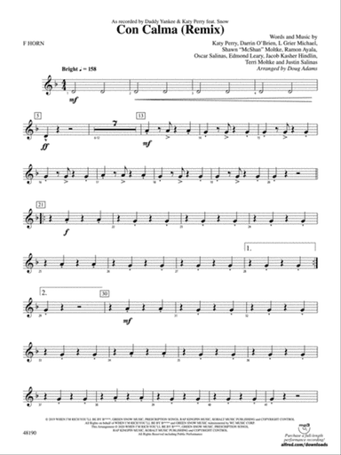 Con Calma (Remix): 1st F Horn