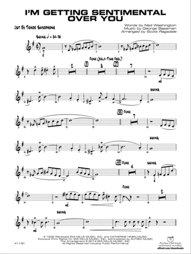 I'm Getting Sentimental over You: B-flat Tenor Saxophone