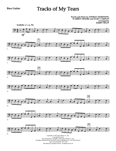 Tracks of My Tears (arr. Kirby Shaw) - Bass