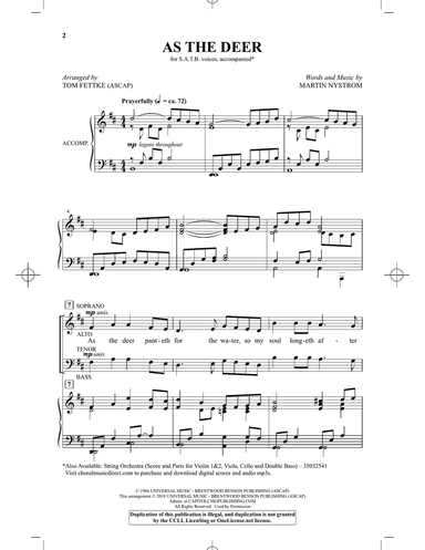 As the Deer (arr. Tom Fettke)