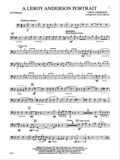 Leroy Anderson Portrait: 3rd Trombone