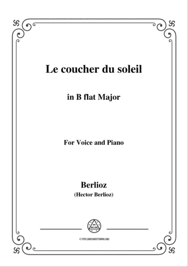 Berlioz-Le coucher du soleil in B flat Major,for voice and piano