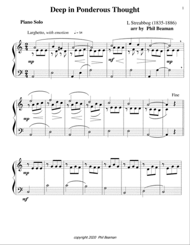 Deep in Ponderous Thought-piano solo