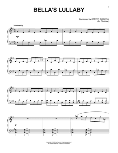 Twilight Piano Solo Pack featuring Bella's Lullaby