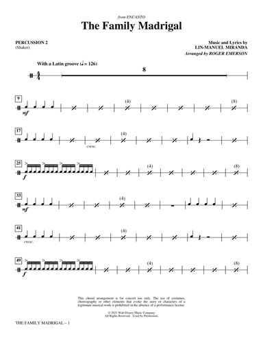 The Family Madrigal (from Encanto) (arr. Roger Emerson) - Percussion 2