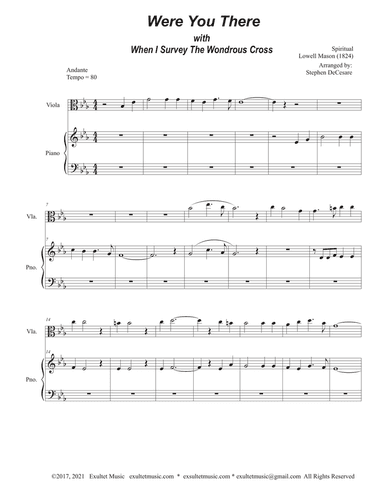 Were You There (with "When I Survey The Wondrous Cross") (Viola solo and Piano)
