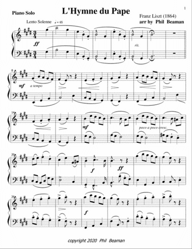 L'Hymne du Pape-Liszt-piano solo