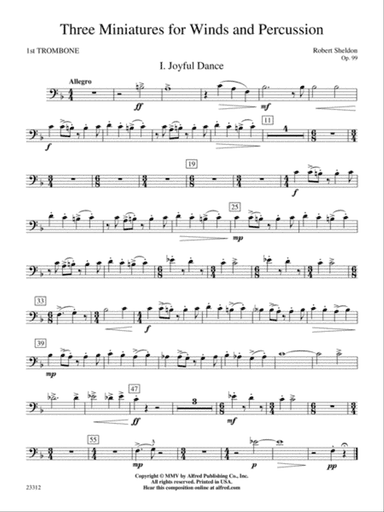Three Miniatures for Winds and Percussion: 1st Trombone