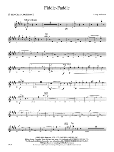 Fiddle-Faddle: B-flat Tenor Saxophone