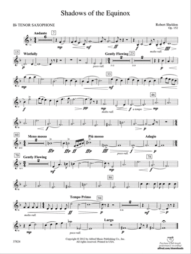Shadows of the Equinox: B-flat Tenor Saxophone