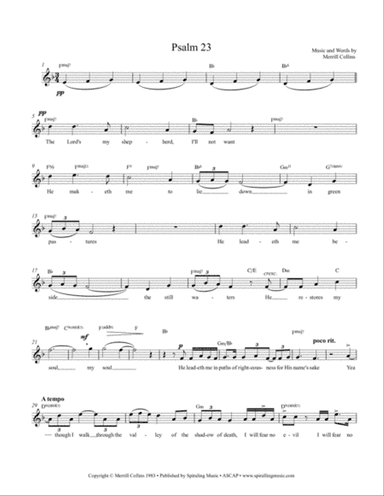 Psalm 23 F Lead Sheet
