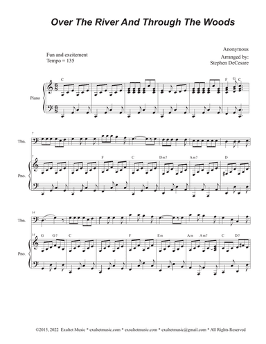 Over The River And Through The Woods (Trombone solo and Piano)